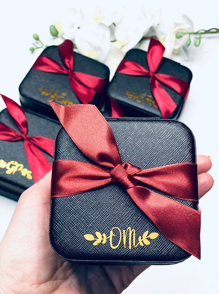 Porta Joia Preto Personalizado Caixa Madrinhas Mães