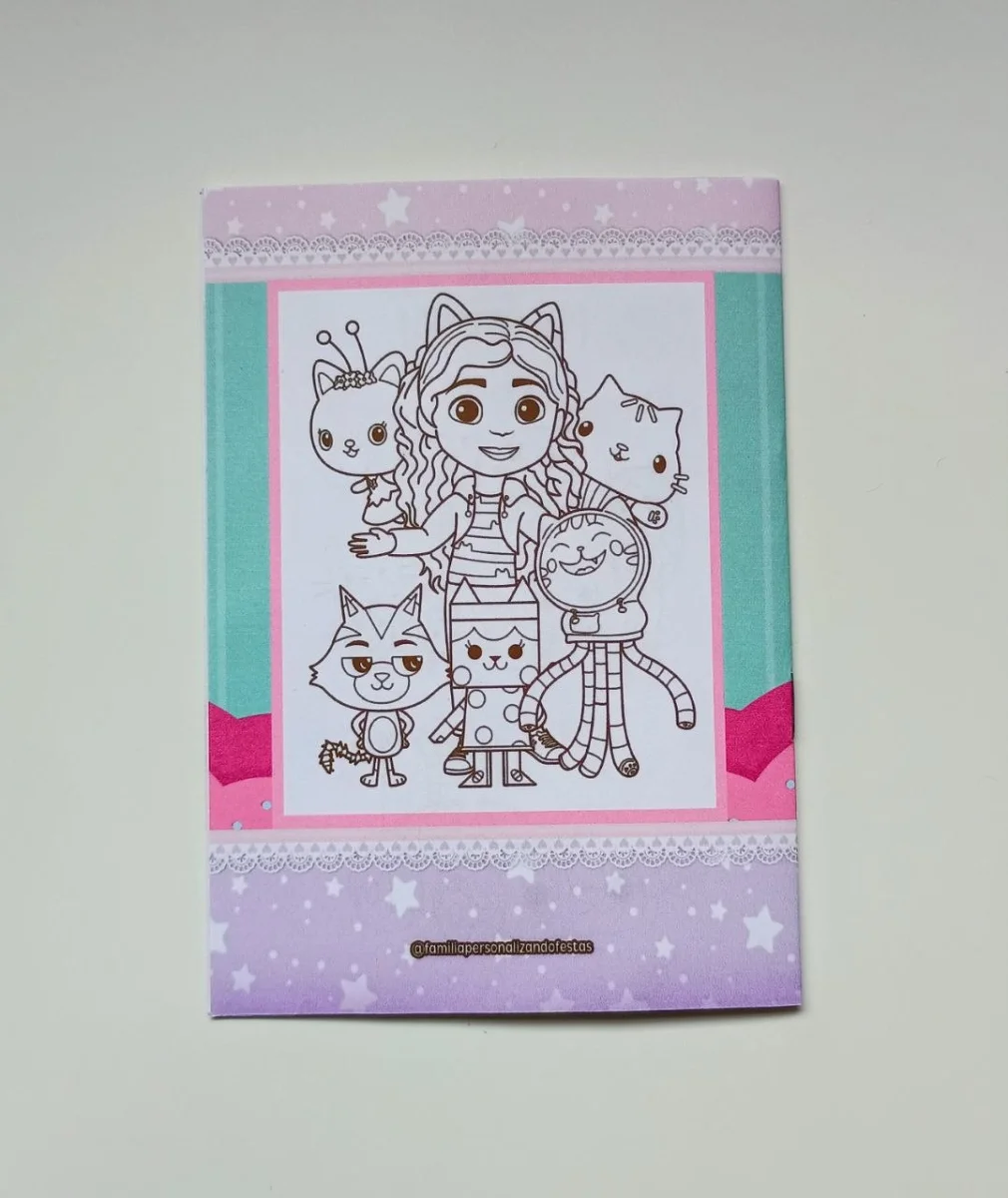 Álbum de Figurinhas e Colorir Lembrancinha Personalizada Aniversário Infantil A Casa Mágica da Gabby - Imagem 3