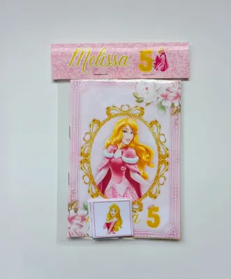 Álbum de Figurinhas e Colorir Lembrança Personalizada Aniversário A Bela Adormecida Princesa Aurora