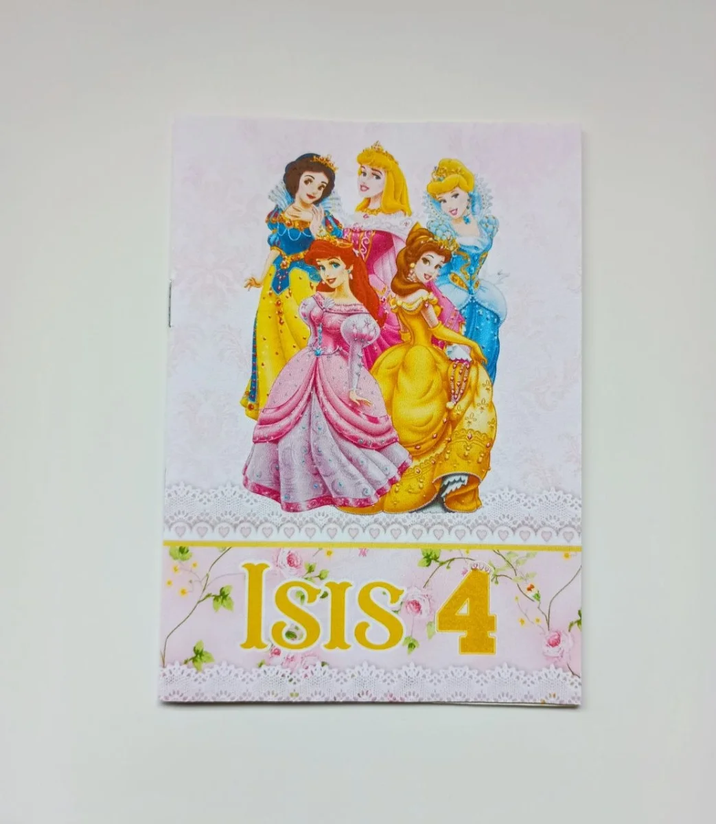Álbum de Figurinhas e Livrinho de Colorir Lembrancinha Personalizada Aniversário Infantil Princesas - Imagem 2