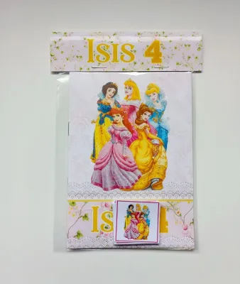 Álbum de Figurinhas e Livrinho de Colorir Lembrancinha Personalizada Aniversário Infantil Princesas
