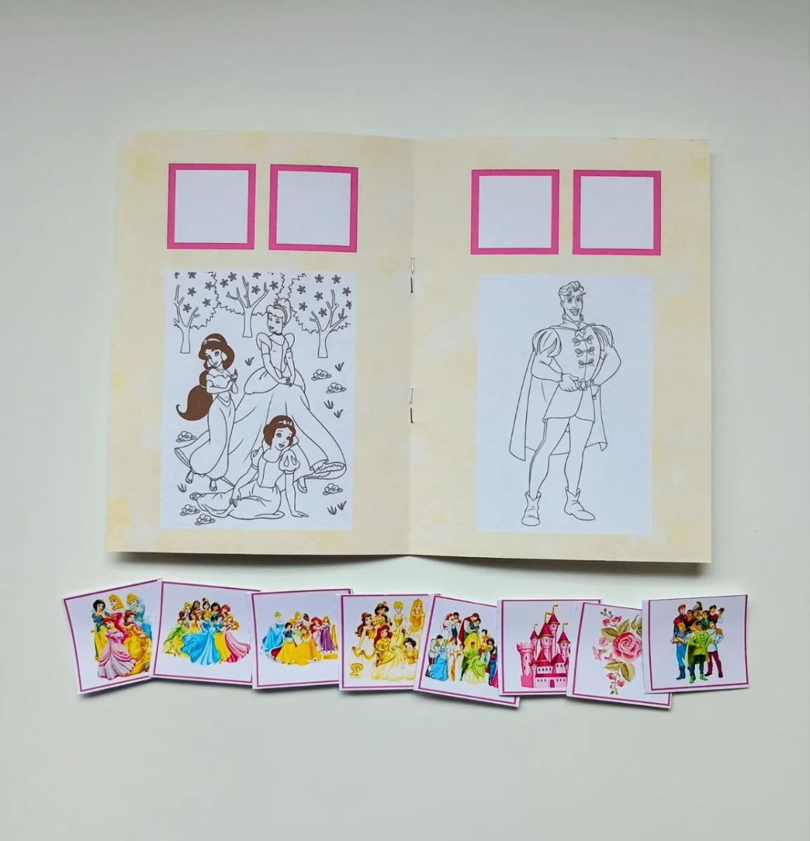 Álbum de Figurinhas e Livrinho de Colorir Lembrancinha Personalizada Aniversário Infantil Princesas - Imagem 5