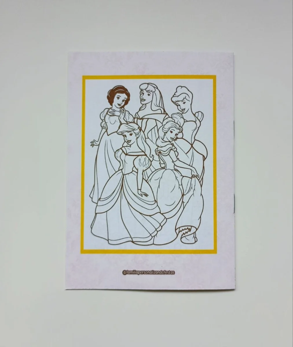 Álbum de Figurinhas e Livrinho de Colorir Lembrancinha Personalizada Aniversário Infantil Princesas - Imagem 3