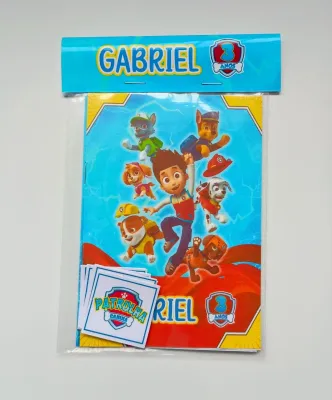 Álbum de Figurinhas e Livrinho de Colorir Lembrancinha Personalizada Aniversário Patrulha Canina