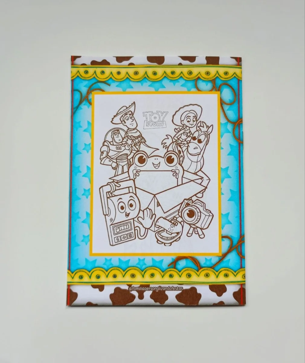 Álbum de Figurinhas e Livrinho de Colorir Lembrancinha Personalizada Aniversário Infantil Toy Story - Imagem 3