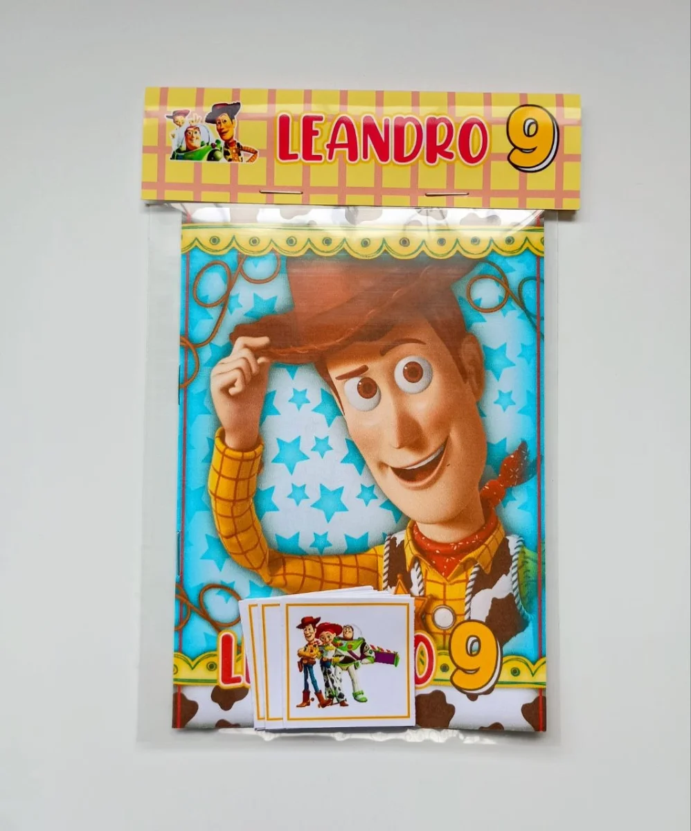 Álbum de Figurinhas e Livrinho de Colorir Lembrancinha Personalizada Aniversário Infantil Toy Story - Imagem 1