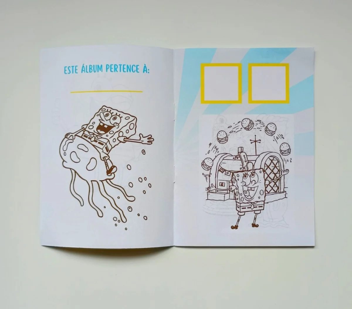 Álbum de Figurinhas Livrinho de Colorir Lembrancinha Personalizada Aniversário Infantil Bob Esponja - Imagem 4