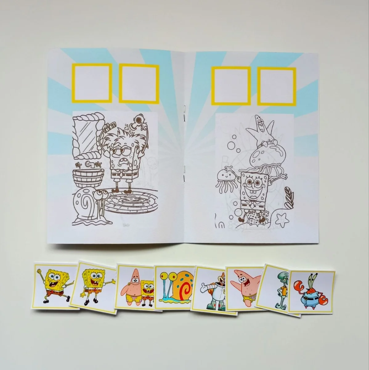 Álbum de Figurinhas Livrinho de Colorir Lembrancinha Personalizada Aniversário Infantil Bob Esponja - Imagem 5