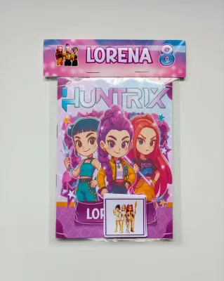 Álbum de Figurinhas e Livrinho de Colorir Lembrancinha Personalizada Aniversário Guerreiras do Kpop