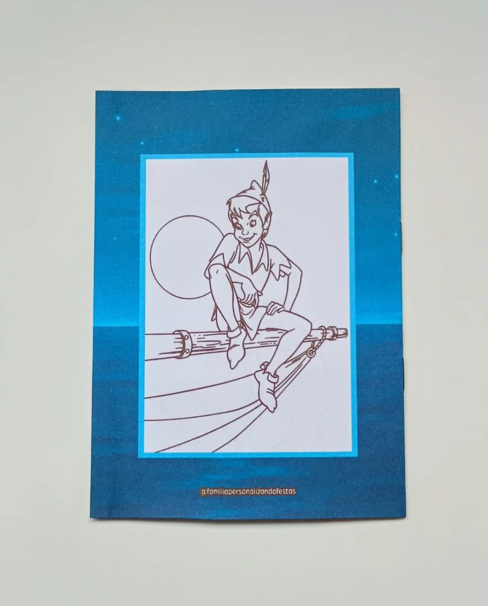 Álbum de Figurinhas e Livrinho de Colorir Lembrancinha Personalizada Aniversário Infantil Peter Pan - Imagem 3