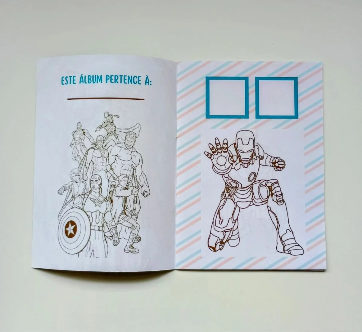 Álbum de Figurinhas e Livrinho de Colorir Lembrancinha Personalizada Aniversário Infantil Heróis - Imagem 3