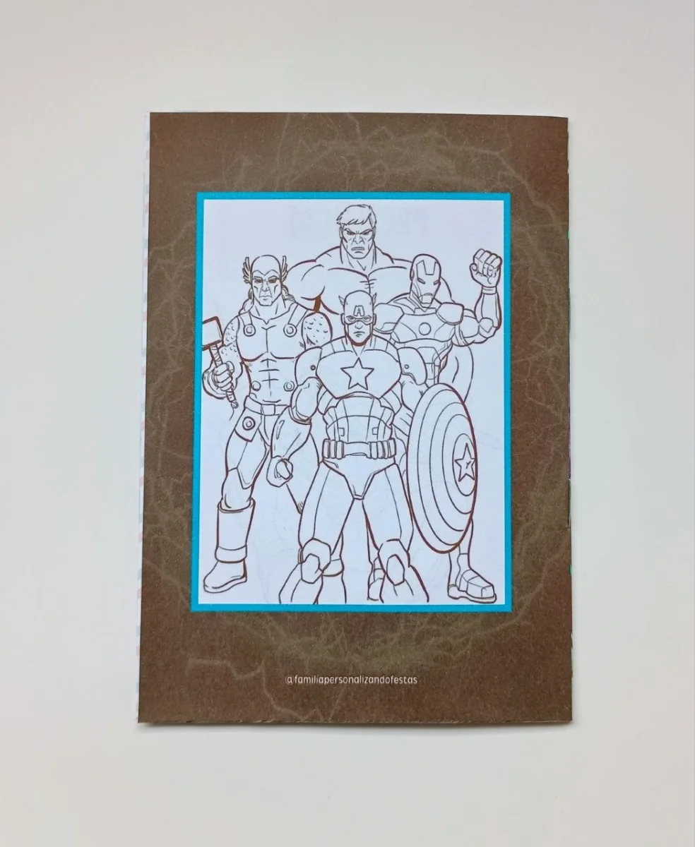 Álbum de Figurinhas e Livrinho de Colorir Lembrancinha Personalizada Aniversário Infantil Heróis - Imagem 4