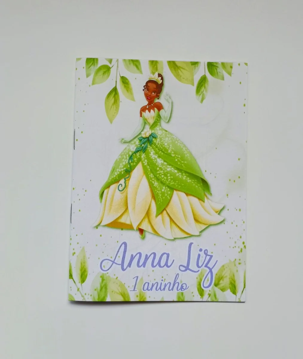 Álbum de Figurinhas e Livrinho de Colorir Lembrancinha Personalizada Aniversário Princesa Tiana - Imagem 2