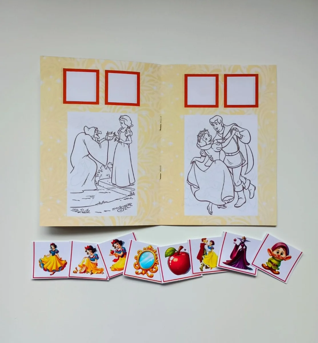 Álbum de Figurinhas e Livrinho de Colorir Lembrancinha Personalizada Aniversário Branca de Neve - Imagem 5
