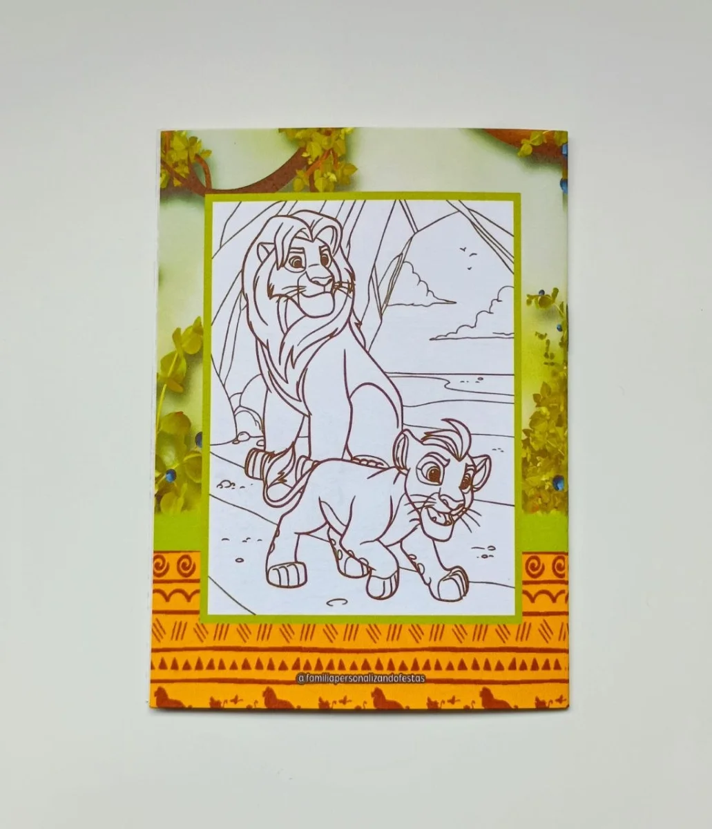 Álbum de Figurinhas e Livrinho de Colorir Lembrancinha Personalizada Aniversário Infantil O Rei Leão - Imagem 3