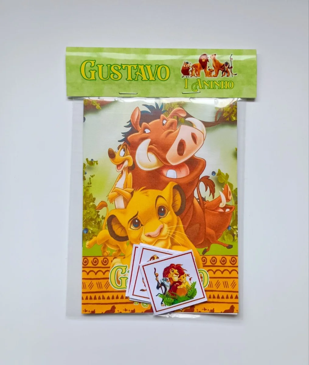Álbum de Figurinhas e Livrinho de Colorir Lembrancinha Personalizada Aniversário Infantil O Rei Leão - Imagem 1