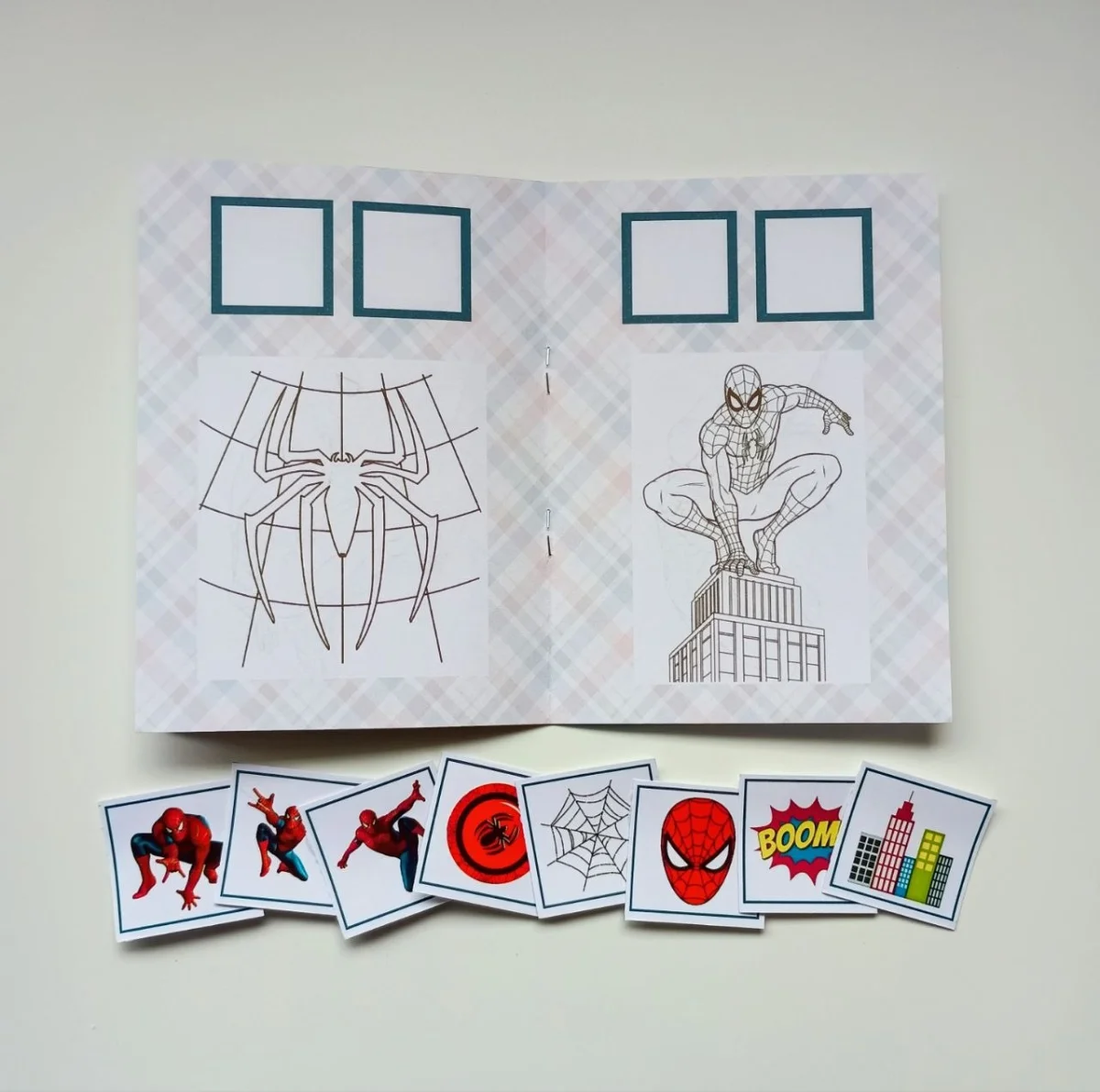 Álbum de Figurinhas e Livrinho de Colorir Lembrancinha Personalizada Aniversário Homem Aranha - Imagem 5