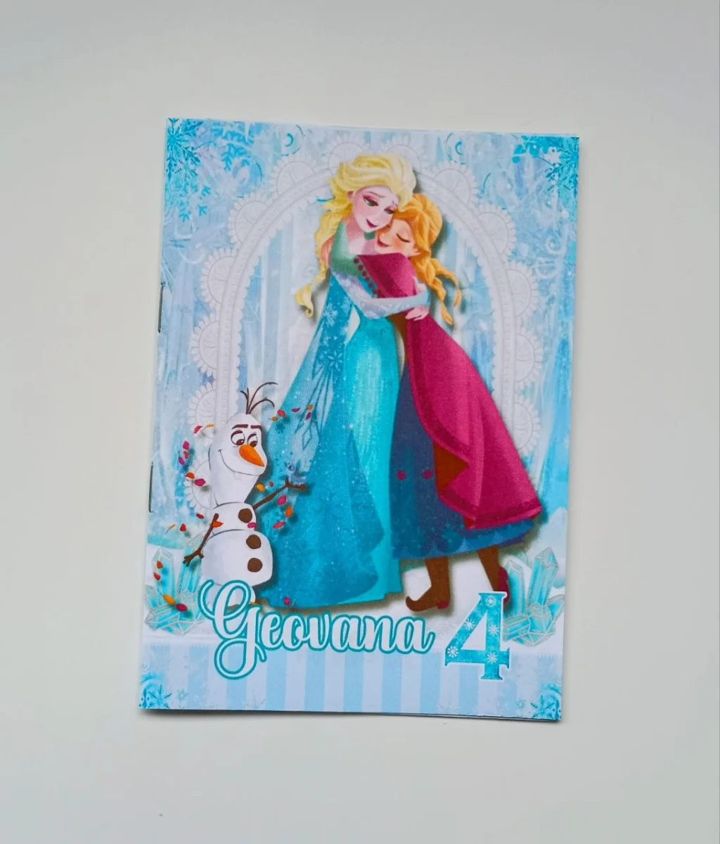 Álbum de Figurinhas e Livrinho de Colorir Lembrancinha Personalizada Aniversário Infantil Frozen - Imagem 2