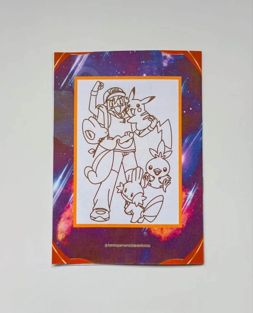 Álbum de Figurinhas e Livrinho de Colorir Lembrancinha Personalizada Aniversário Infantil Pokemon - Imagem 3