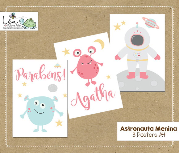 Poster Festa Astronauta Menina