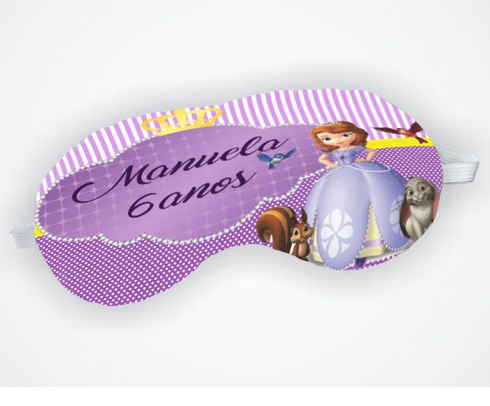 Mascara de Dormir Personalizada para lembrancinhas da Princesa Sofia - Imagem 3