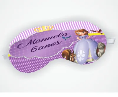 Mascara de Dormir Personalizada para lembrancinhas da Princesa Sofia