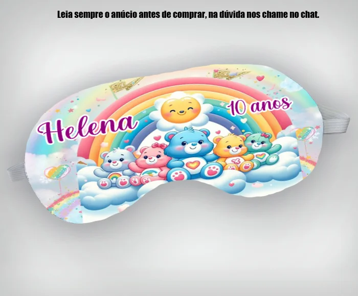 Mascara de Dormir Personalizada para lembrancinhas dos Ursinhos Carinhosos