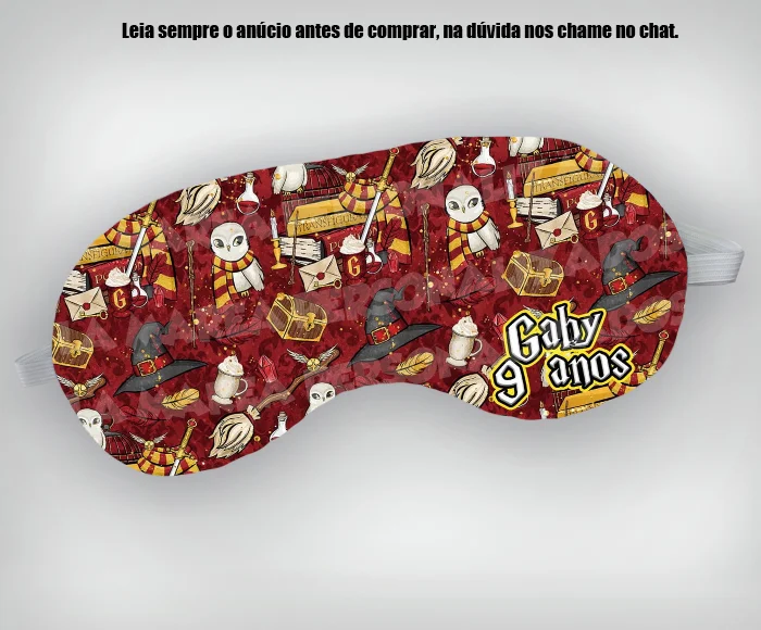 Mascara de Dormir Personalizada para lembrancinhas do Harry Potter - Imagem 1