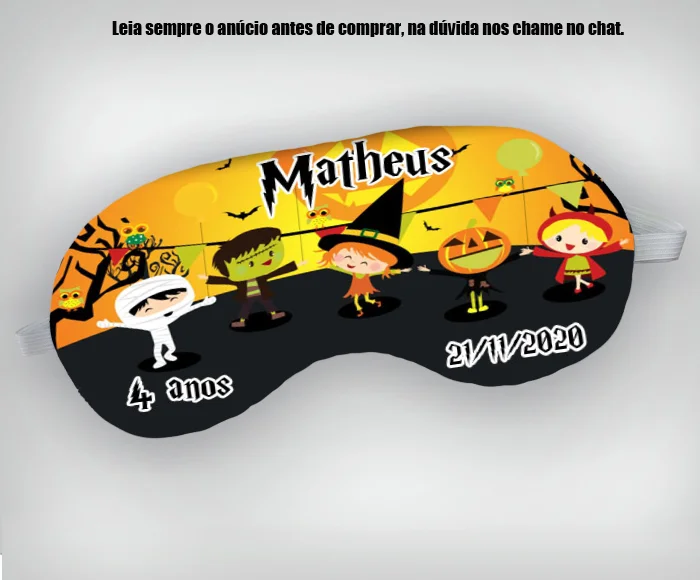 Mascara de Dormir Personalizada para lembrancinhas do Hallowen - Imagem 3