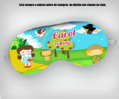 Mascara de Dormir Personalizada para lembrancinhas do Mágico de Oz