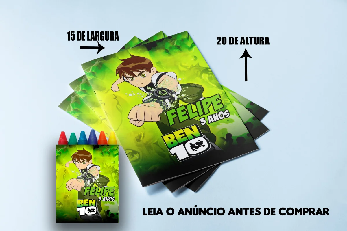 Revista de colorir com Giz de Cera do Ben 10 - Imagem 1