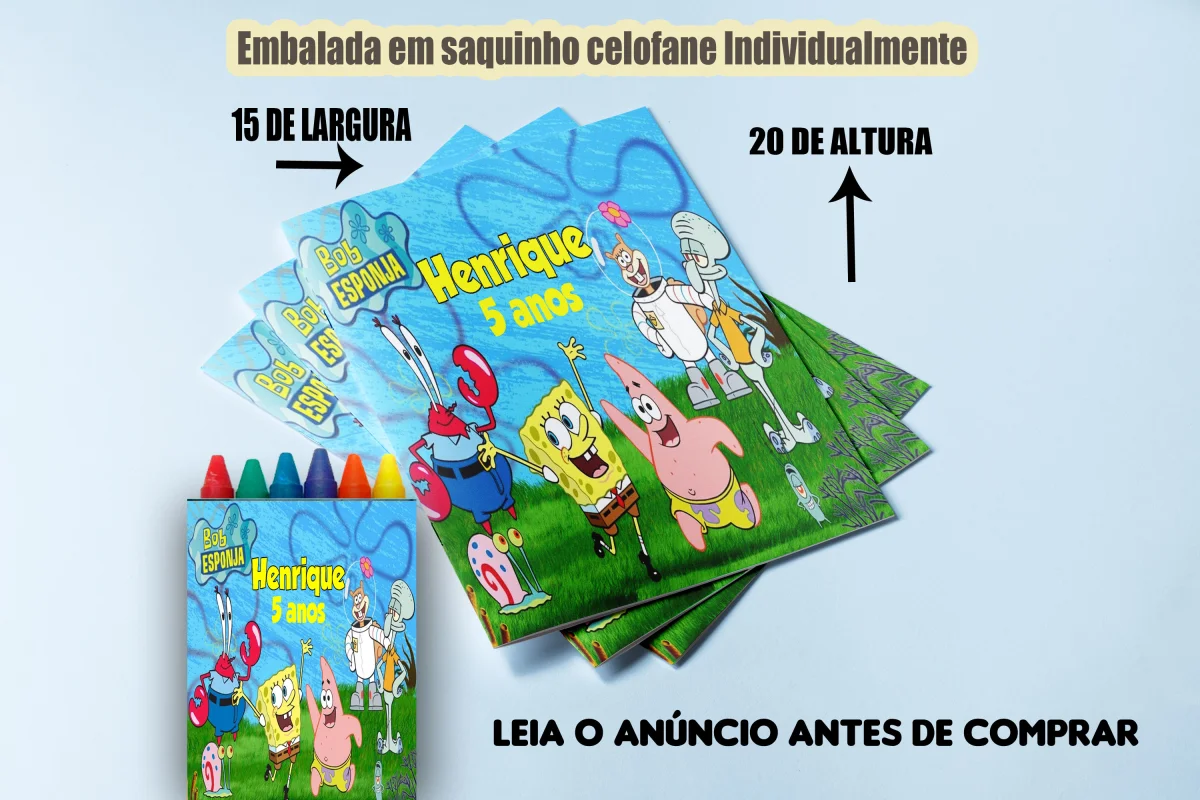 Revista de colorir com Giz de Cera do Bob Esponja - Imagem 2