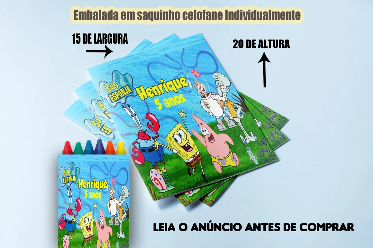 Revista de colorir com Giz de Cera do Bob Esponja - Imagem 3