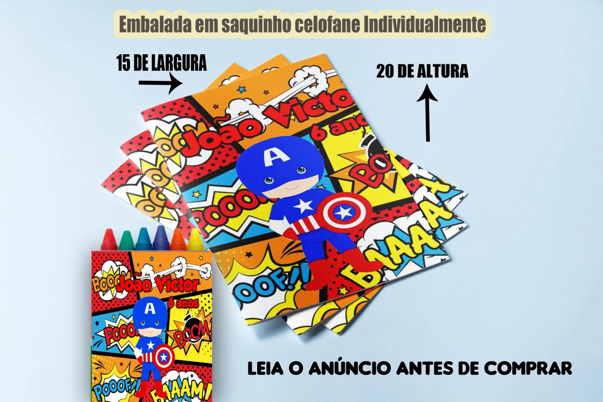 Revista de colorir com Giz de Cera Capitão América Baby - Imagem 1