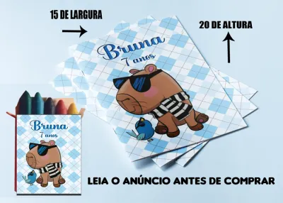 Revista de colorir com Giz de Cera da Capivara