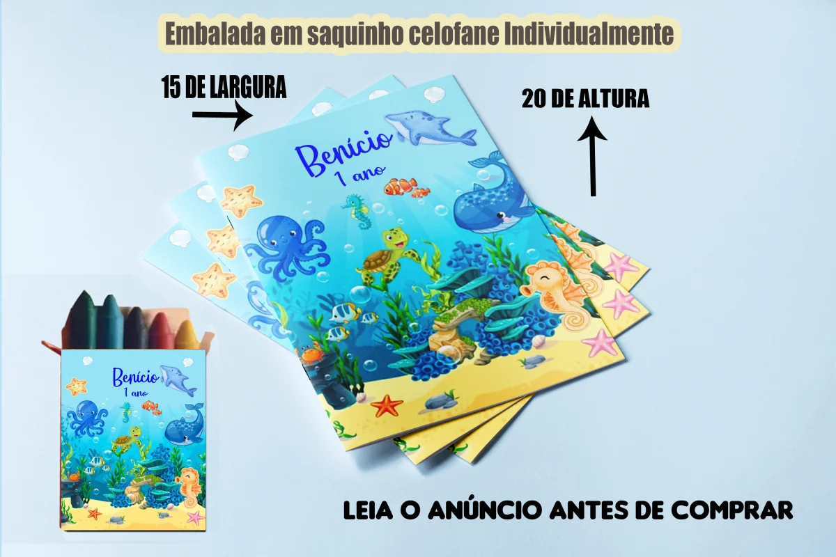 Revista de colorir com Giz de Cera Fundo do Mar - Imagem 3