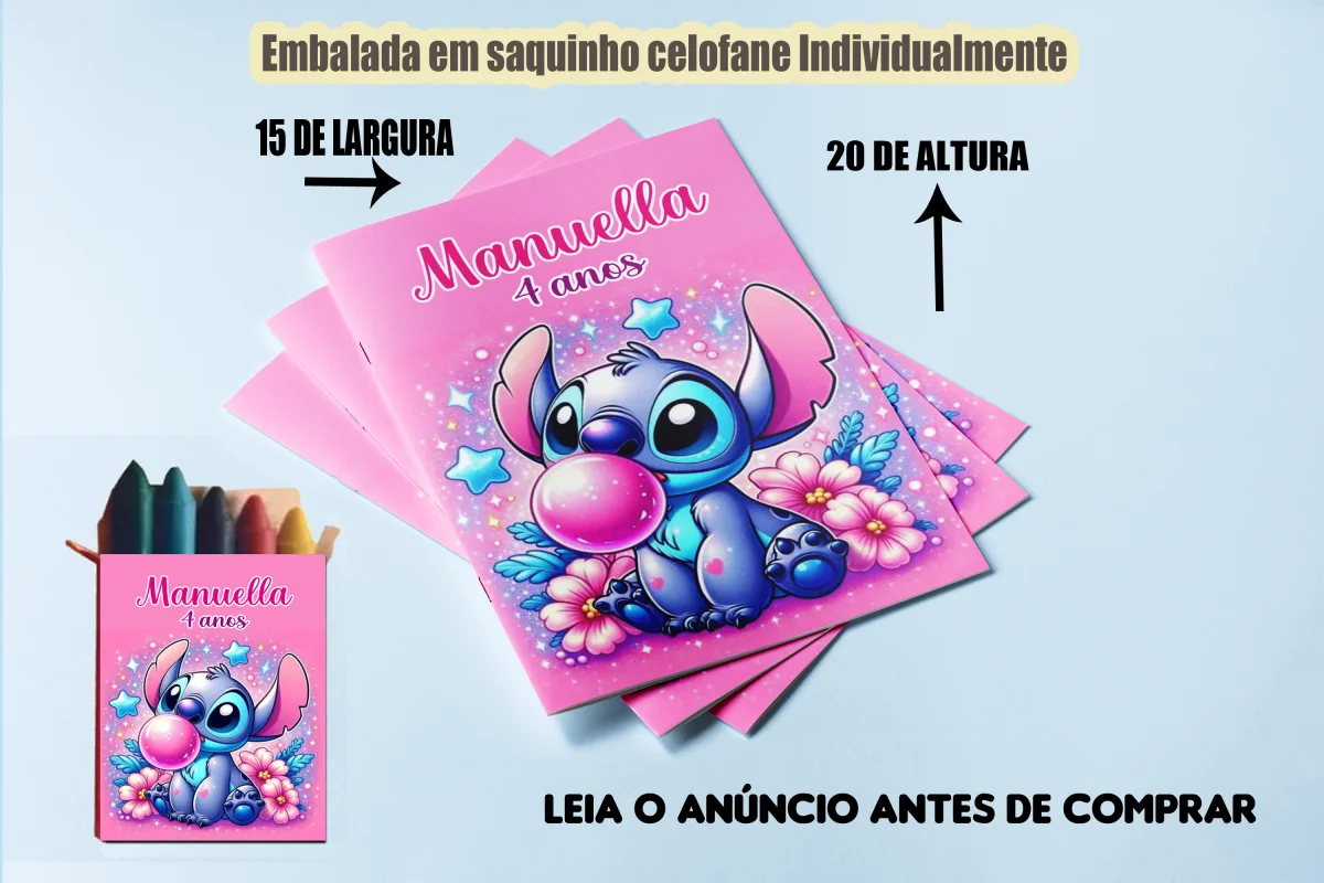 Revista de colorir com Giz de Cera do Sticth - Imagem 3