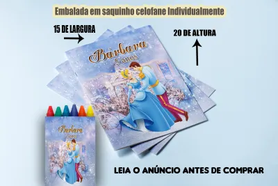 Revista de colorir com Giz de Cera da Cinderela