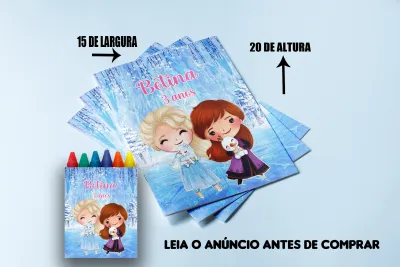 Revista de colorir com Giz de Cera Frozen Ana e Elza Baby