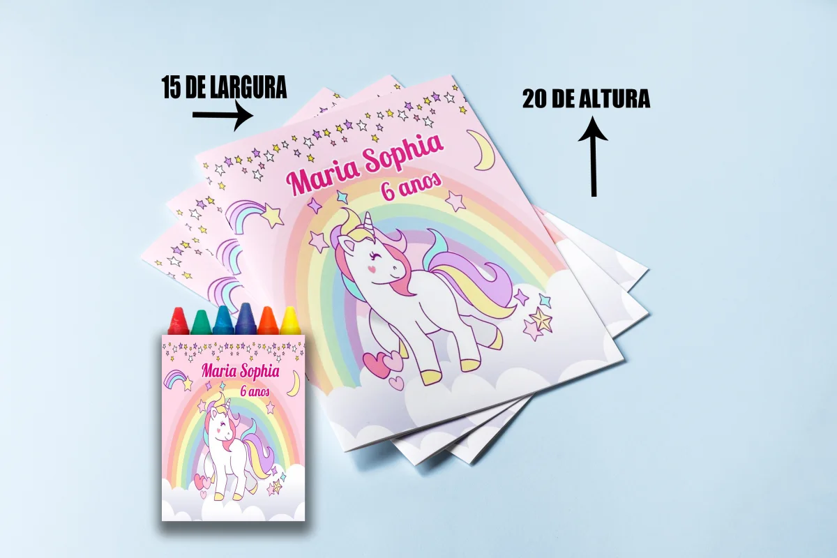 Revista de colorir com Giz de Cera do Unicórnio - Imagem 1