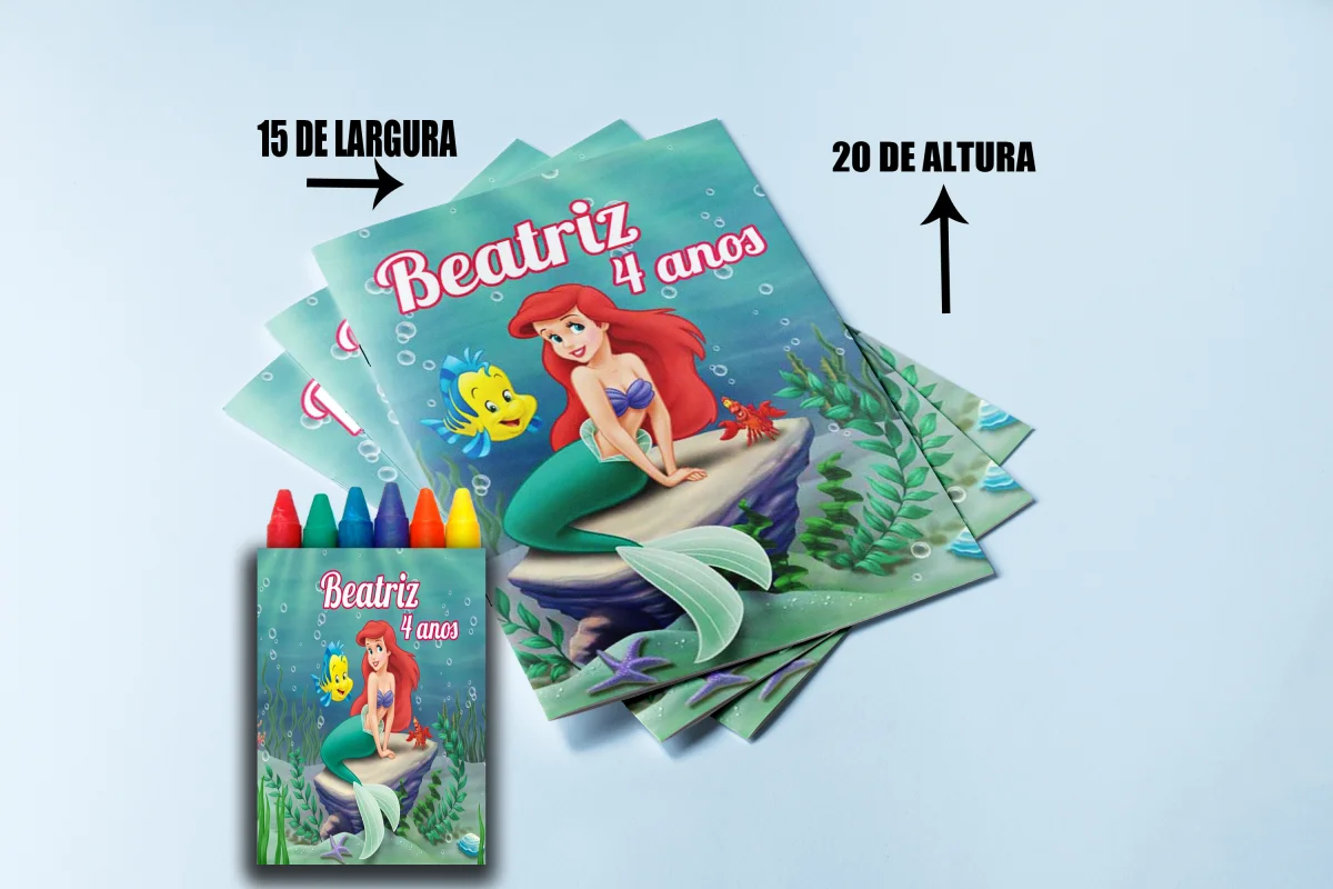 Revista de colorir com Giz de Cera Sereia Ariel - Imagem 3