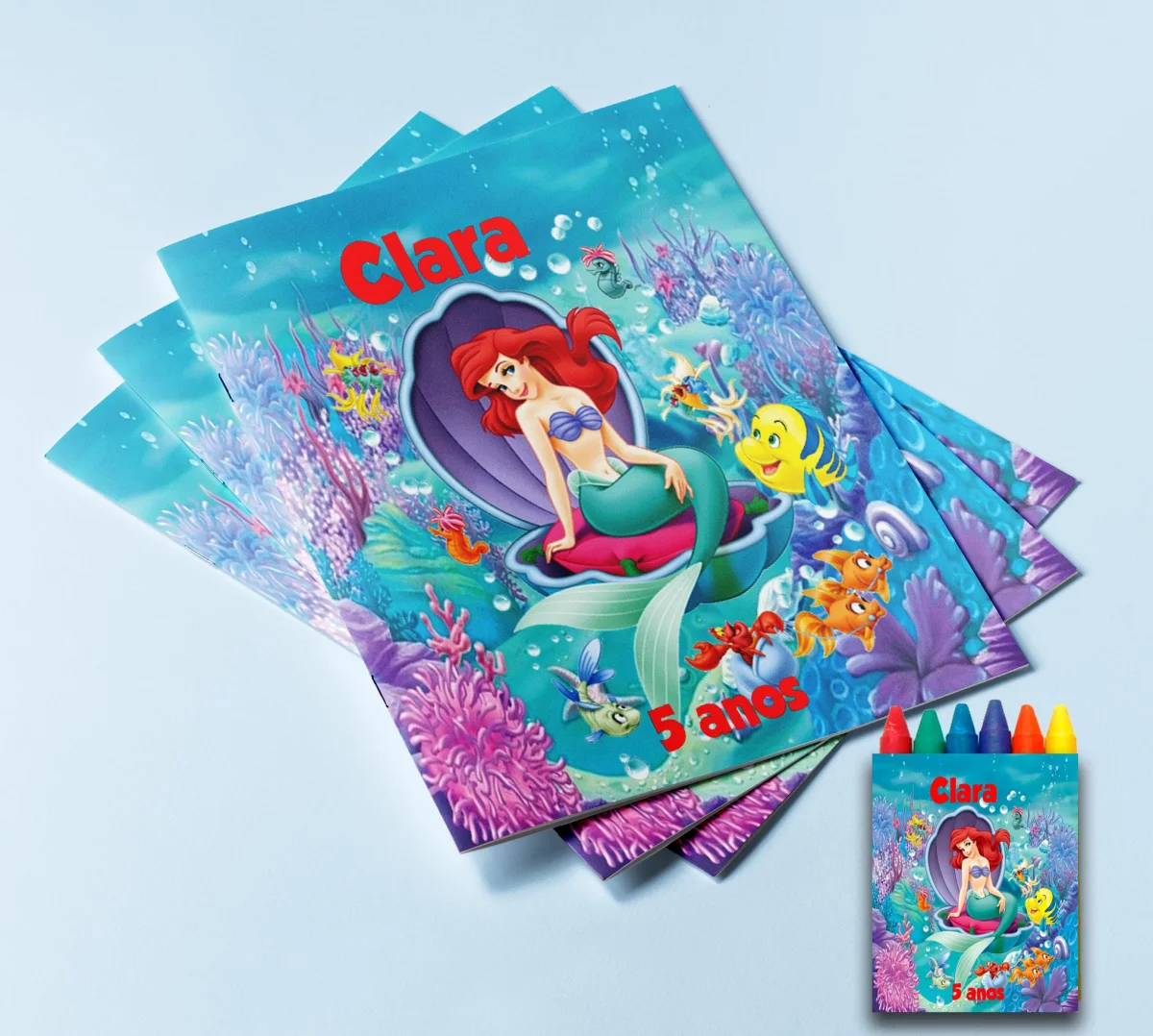 Revista de colorir com Giz de Cera da Sereia Ariel - Imagem 4