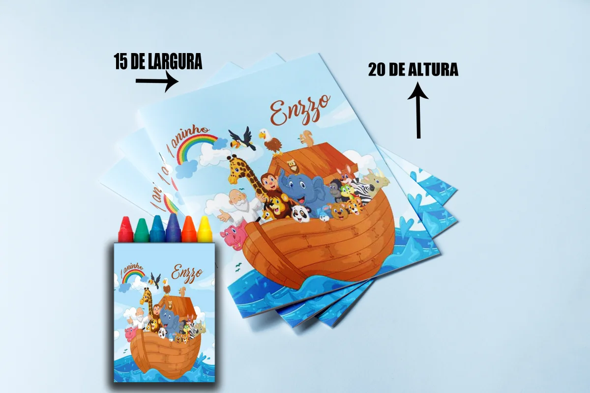 Revista de colorir com Giz de Cera da Arca de Noé - Imagem 1