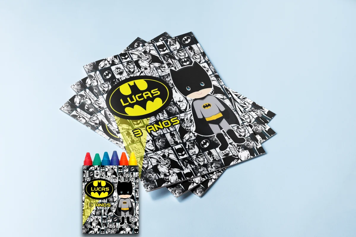 Revista de colorir com Giz de Cera Batman Cute - Imagem 4
