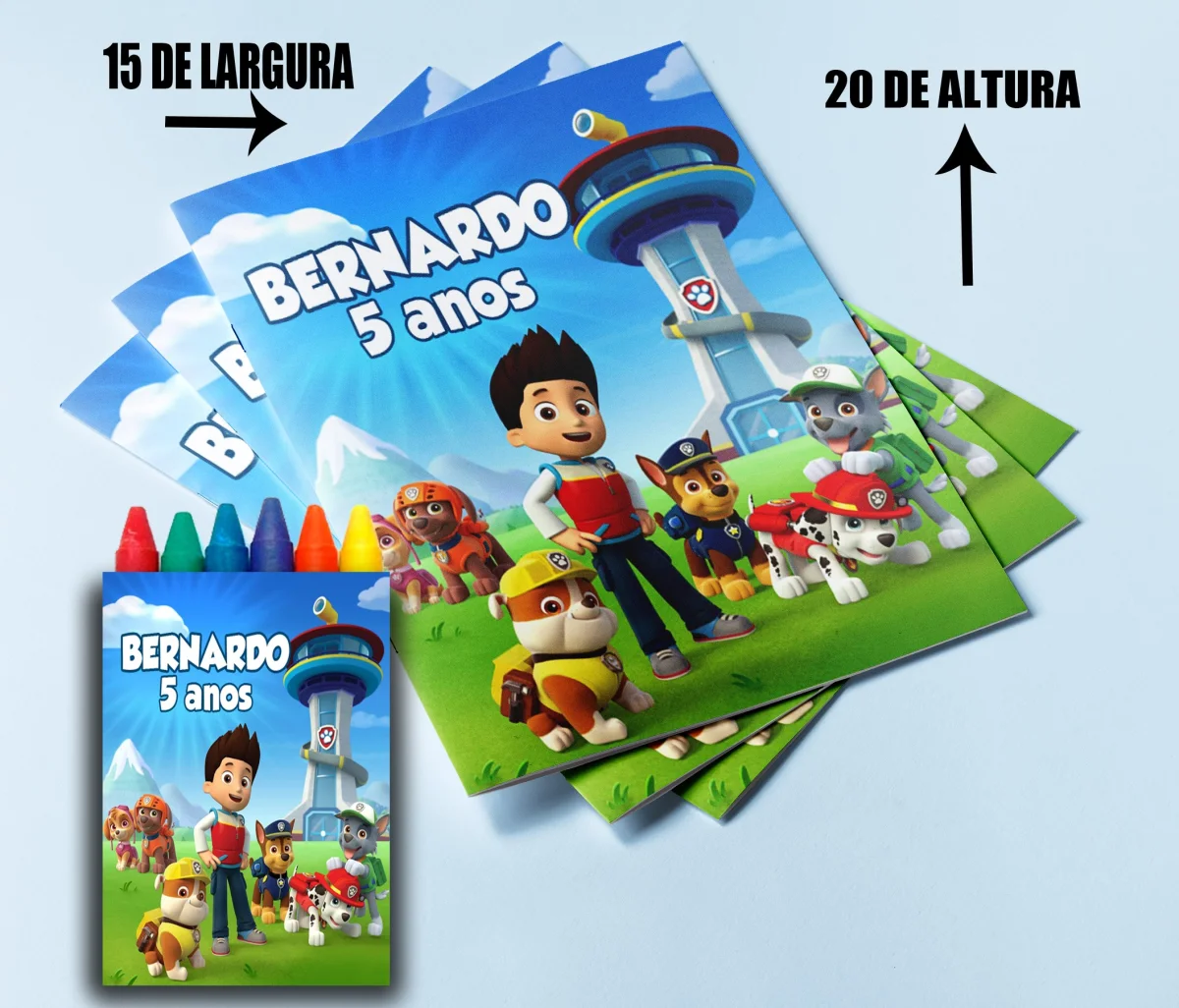 Revista de colorir com Giz de Cera personalizada para Lembrancinhas da Patrulha Canina - Imagem 3