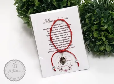 Pulseira 7 Nós com N. Sra Prateada