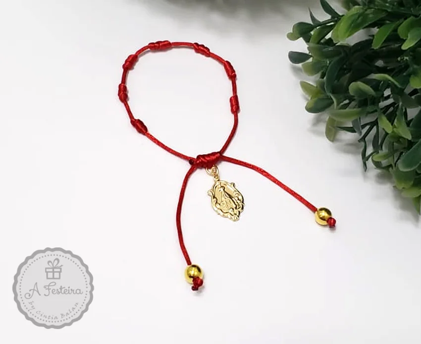 Pulseira 7 Nós com Nossa Senhora Dourada - Imagem 2