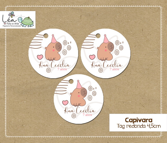 Tag para Lembrancinha Tema Capivara