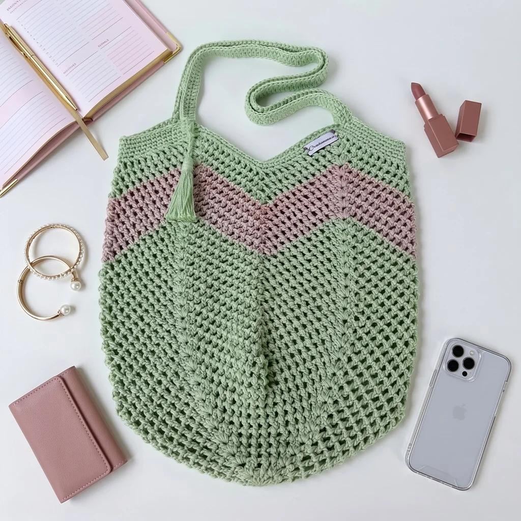 Bolsa de Crochê Veraneio Listrada VD01 - Imagem 1