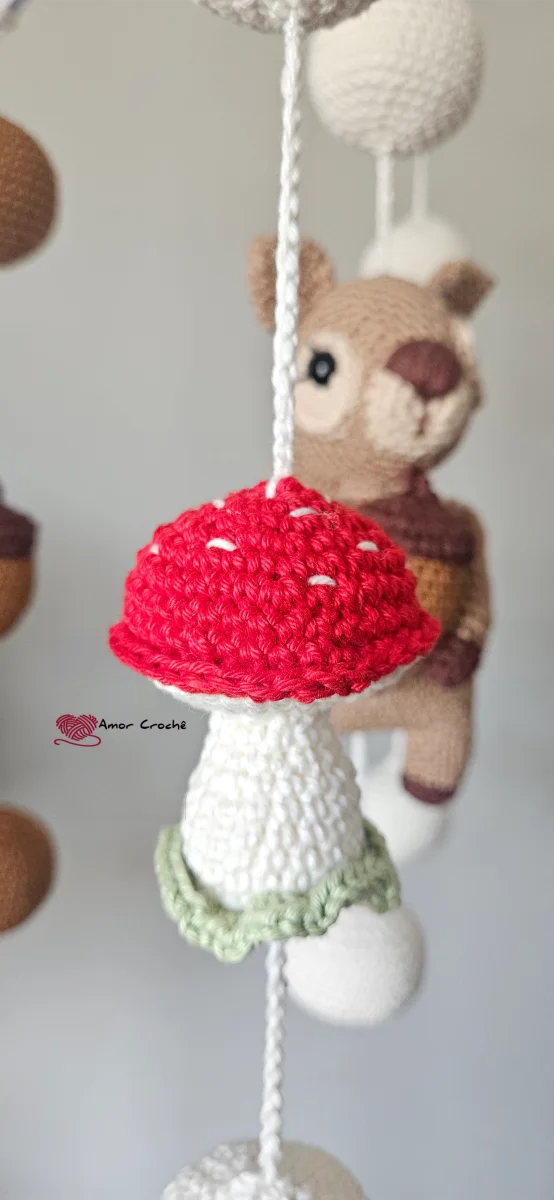 Móbile de Berço Para Quarto de Bebê em Crochê Amigurumi Tema Bosque Encantado - Imagem 6